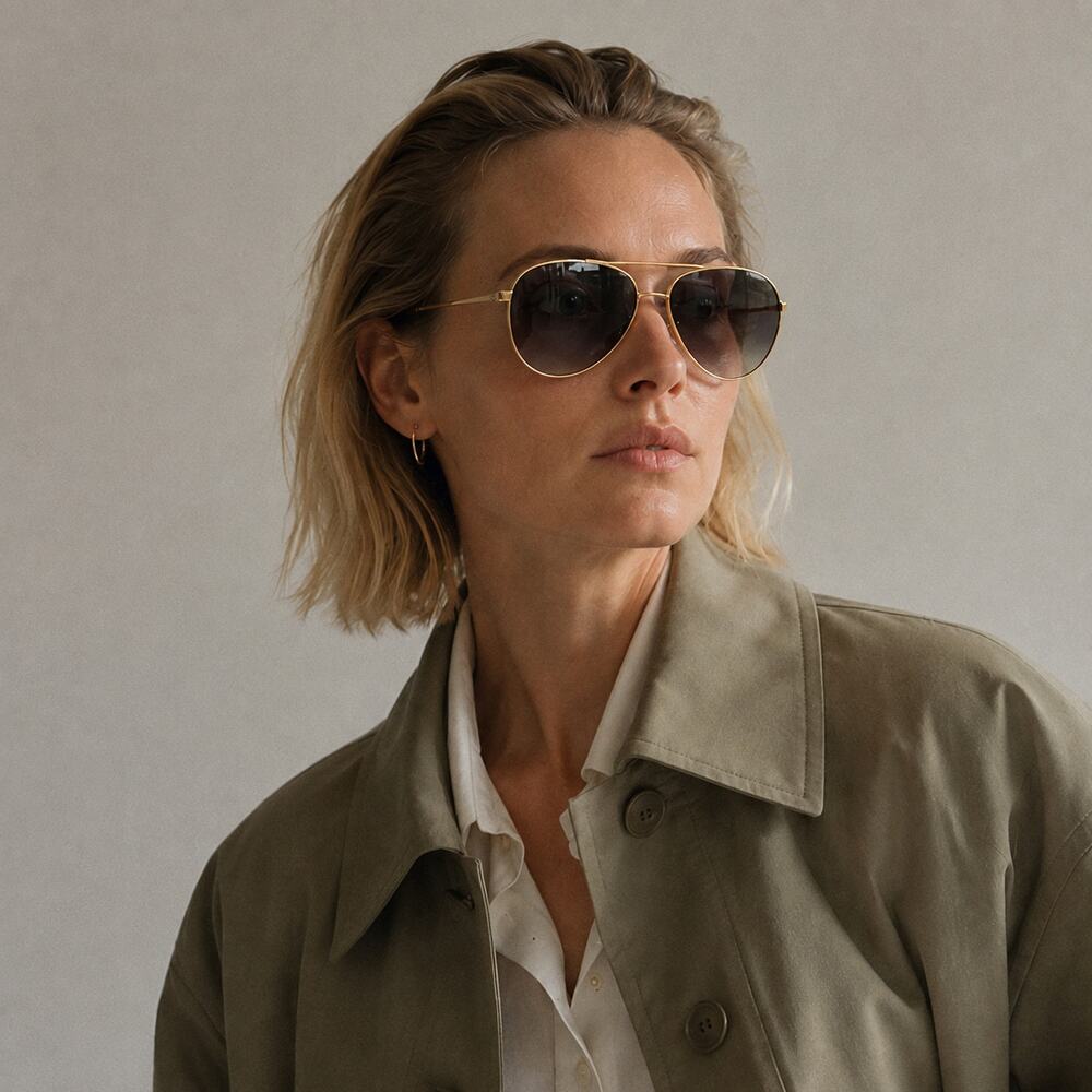 Celine CL40062U Gold Metal Aviator Sunglasses Gradient Lenses Made in Italy